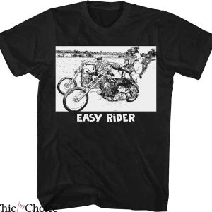 Easy Rider T-Shirt White Art Easy Independent Rider Movie