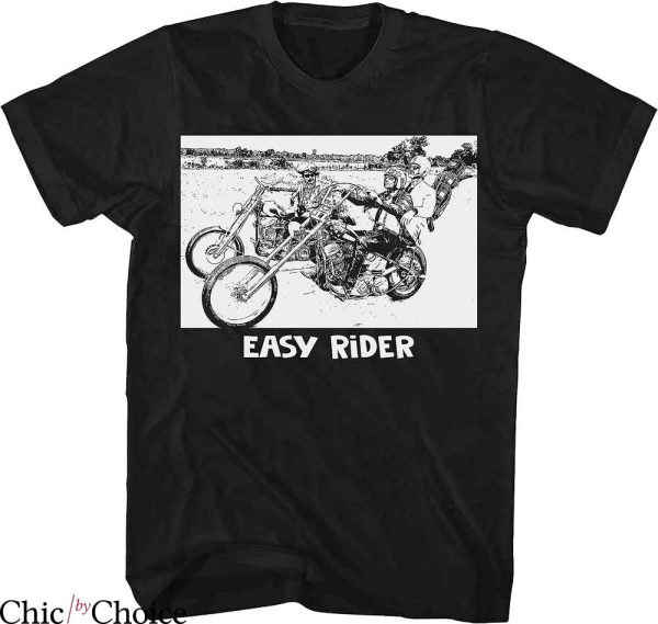 Easy Rider T-Shirt White Art Easy Independent Rider Movie