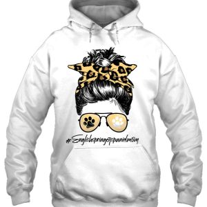 English Springer Spaniel Mom Dog Mom Messy Hair Bun Leopard 3