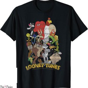 Fat Albert T-Shirt Looney Tunes Character Stack Group Shot