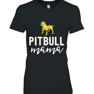 Floral Dog Mom Shirts For Women Owner Gift Pitbull Mama