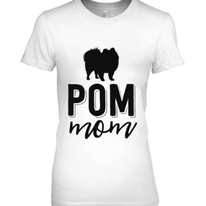 Floral Dog Mom Shirts For Women Pomeranian Pom Mama