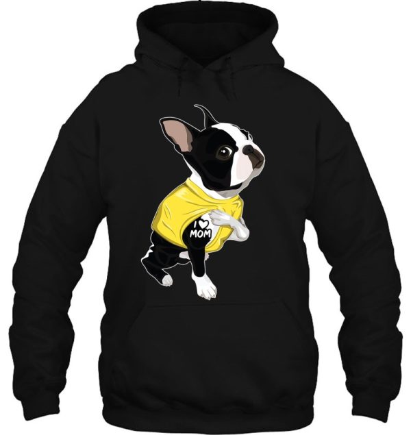 Funny Boston Terrier Tattoos I Love Mom Cute Dog Lover