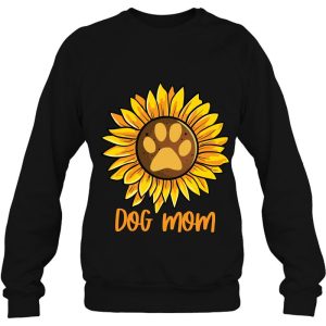 Funny Dog Mom Paw Print Sunflower Dog Lover 4