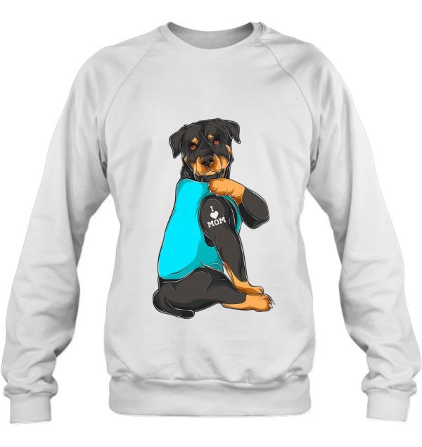 Funny Dog Mom Rottweiler I Love Mom Tattoo Gifts Womens