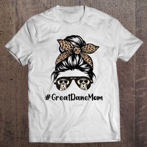 Great Dane Mom Life Messy Bun Hair Leopard Bandana