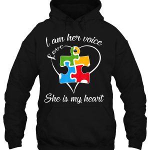 I Am Her Voice She Is My Heart Autism Mom Gift 3