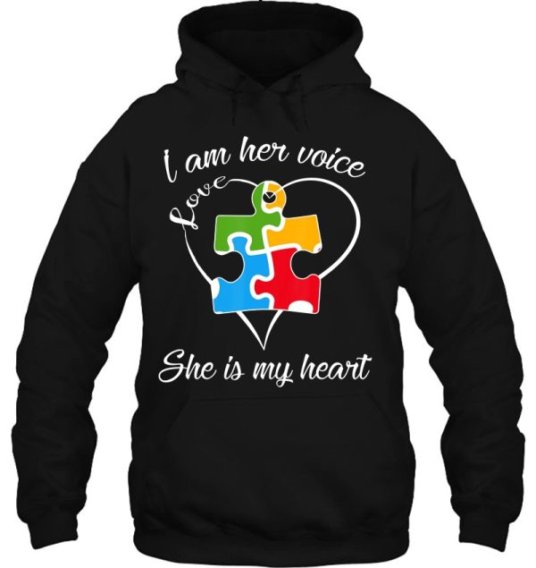 I Am Her Voice She Is My Heart Autism Mom Gift