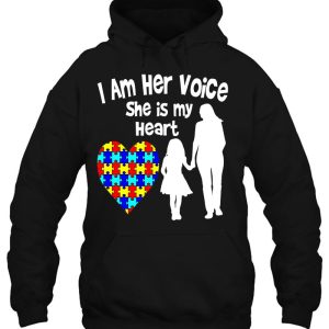 I Am Her Voice She Is My Heart Autism Mom Shirt 3
