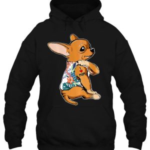 I Love Mom Tattoo Chihuahua Dog Shirt Flowers Mothers Day 3