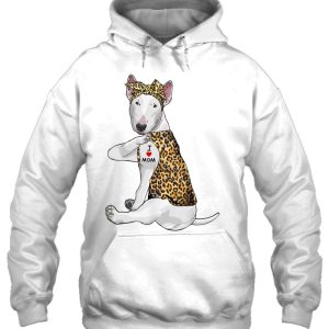 I Love Mom Tattoo Funny Bull Terrier Dog With Bandana 3