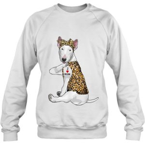 I Love Mom Tattoo Funny Bull Terrier Dog With Bandana 4