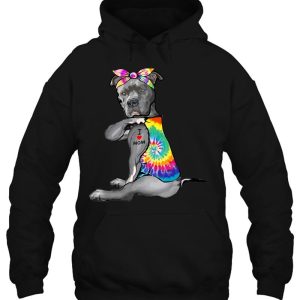 I Love Mom Tattoo Pitbull Tie Dye Bandana Dog Lover Dog Mom 3