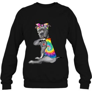 I Love Mom Tattoo Pitbull Tie Dye Bandana Dog Lover Dog Mom 4