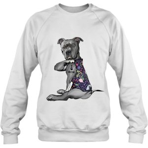I Love Mom Tattooed American Pit Bull Terrier Dog Mom Dog Lover Heart Floral 4