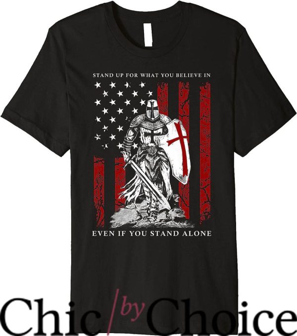 Knights Templar T-Shirt American Flag T-Shirt Movie