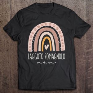 Lagotto Romagnolo Mom Shirt Cute Rainbow Paw Dog Mom