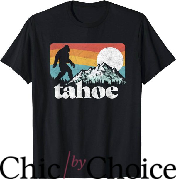 Lake Tahoe T-Shirt Retro Bigfoot Mountains T-Shirt Trending