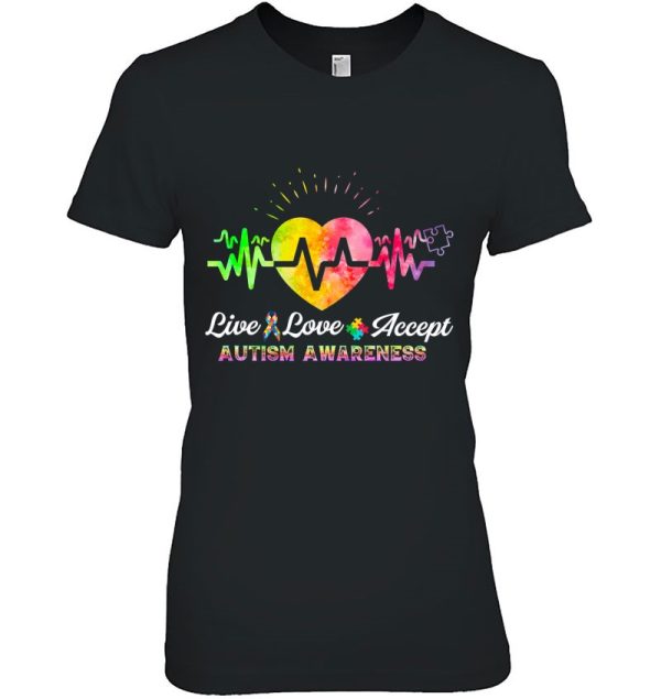 Live Love Accept Autism Awareness Shirt Autism Mom Boys Kids