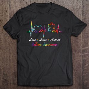 Live Love Accept Autism Awareness Tie Dye Autism Mom Dad Kid 1