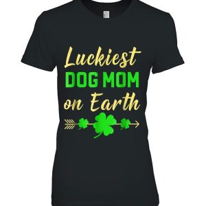 Luckiest Dog Mom On Earth Gift Four Leaf Clover Version