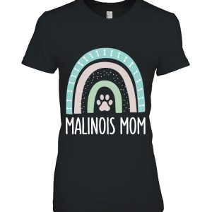 Malinois Mom Shirt Rainbow Paw Dog Mom