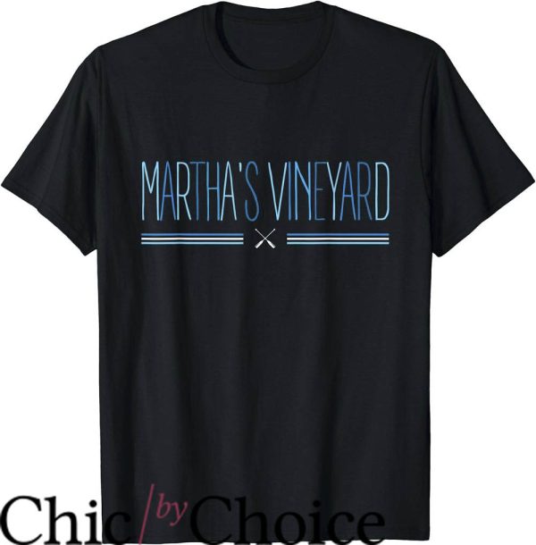 Martha’s Vineyard T-Shirt Oars Blue Lettering