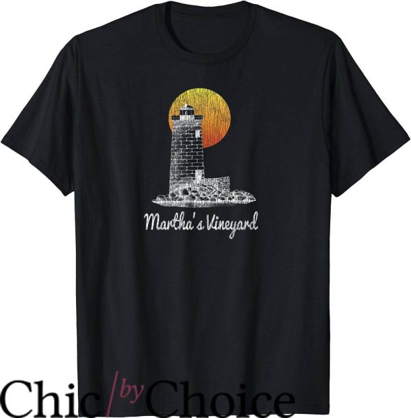 Martha’s Vineyard T-Shirt Vineyard Lighthouse Sunset