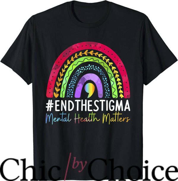 Mental-Health Matters End The Stigma Rainbow Boho T-Shirt