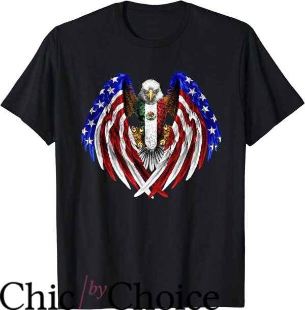 Mexican American T-Shirt USA Flag Eagle