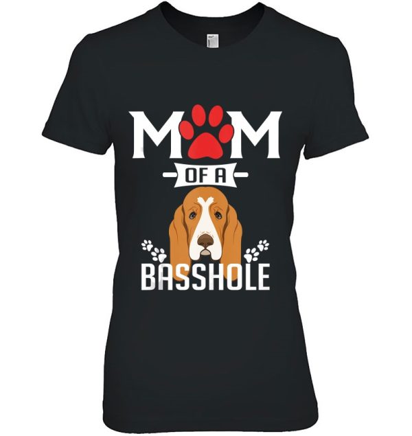 Mom Of A Basshole Funny Basset Hound Dog Mom Tank Top