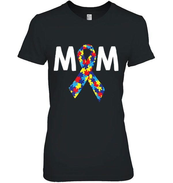 Mom Puzzle Ribbon Autism Awareness