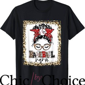 Nana Baseball T-Shirt Nana Messy Bun Game Day Nba