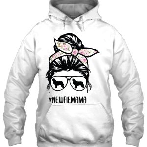 Newfie Mom Dog Messy Bun Hair Glasses Newfoundland Dog Mom 3