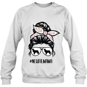 Newfie Mom Dog Messy Bun Hair Glasses Newfoundland Dog Mom 4