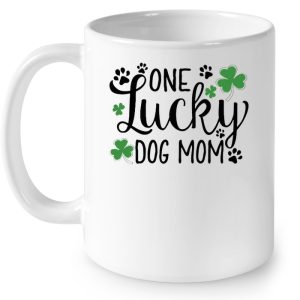 One Lucky Dog Mom Shamrock Paw Version 4