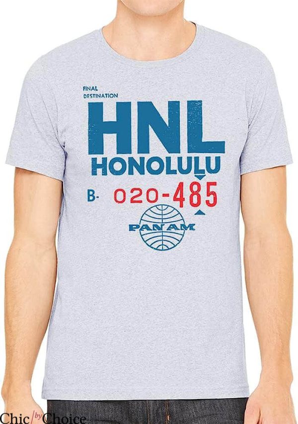 Pan Am T-Shirt Final Destination Hnl Honolulu 020485