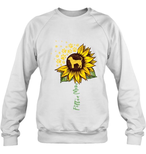 Pittie Mom Sunflower Pitbull Lover Gifts Dog Mom Mama Pullover