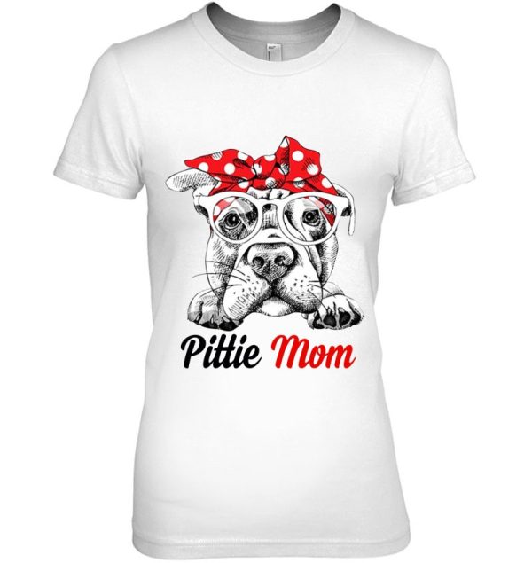 Pittie Mom With Red Bandana Headband Dog Mom Mother’s Day
