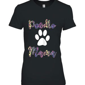 Poodle Mama Shirt Colored Leopard Style Poodle Mom