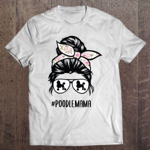 Poodle Mom Messy Bun Hair Glasses Poodle Mama Messy Bun