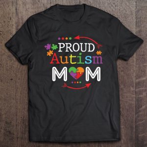 Proud Autism Mom Mama Mother Puzzle Piece Heart Pullover