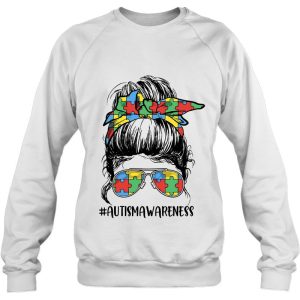 Proud Autism Mom Messy Bun Girl Puzzle Piece Mother's Day 3 Proud Autism Mom Messy Bun Girl Puzzle Piece Mothers Day 4