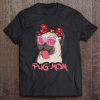 Pug Dog Mom Red Polka Dot Bow With Pink Glasses For Pet Lover Mother’s Day