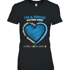 Puzzle Piece Heart Awareness Proud Autism Mom