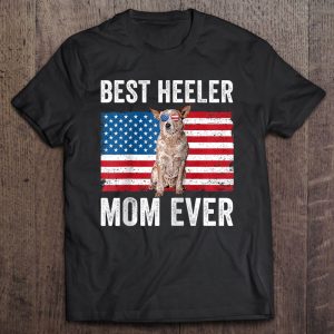 Red Heeler Mom Australian Cattle Dog Lover Usa American Flag Raglan Baseball
