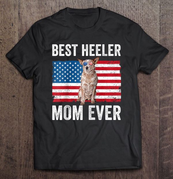 Red Heeler Mom Australian Cattle Dog Lover Usa American Flag Raglan Baseball
