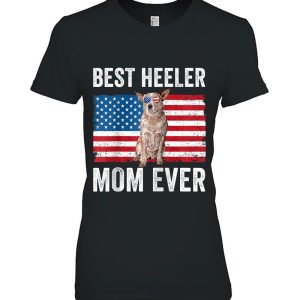 Red Heeler Mom Australian Cattle Dog Lover Usa American Flag Raglan Baseball