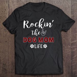 Red Plaid Rockin’ The Dog Mom Life Tank Top