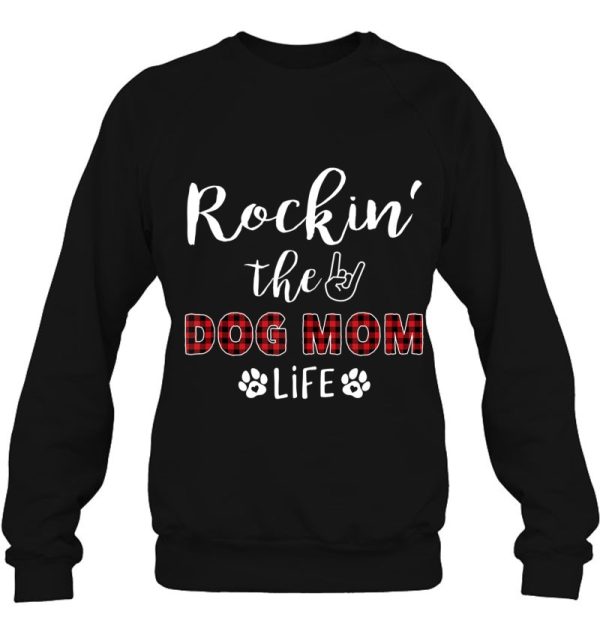Red Plaid Rockin’ The Dog Mom Life Tank Top